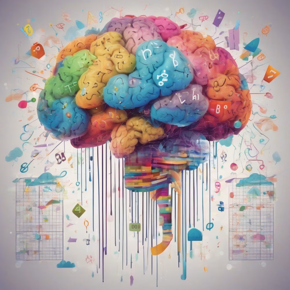 Colorful Artistic Brain Illustration Symbolizing Creativity and Innovation
