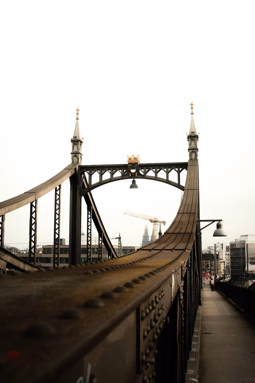 Historic Iron Bridge Architecture Captured in Urban City Landscape