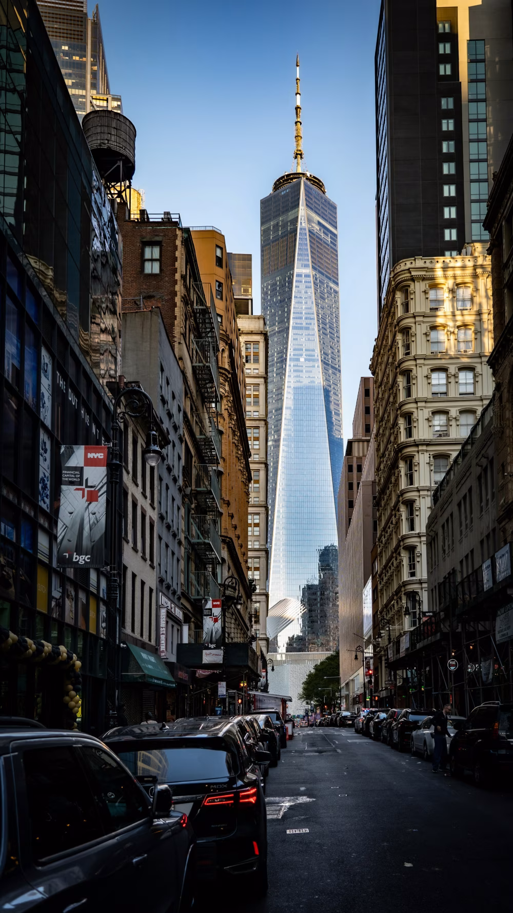 Modern City Skyline Showcasing Iconic Architecture and Urban Streetscape
