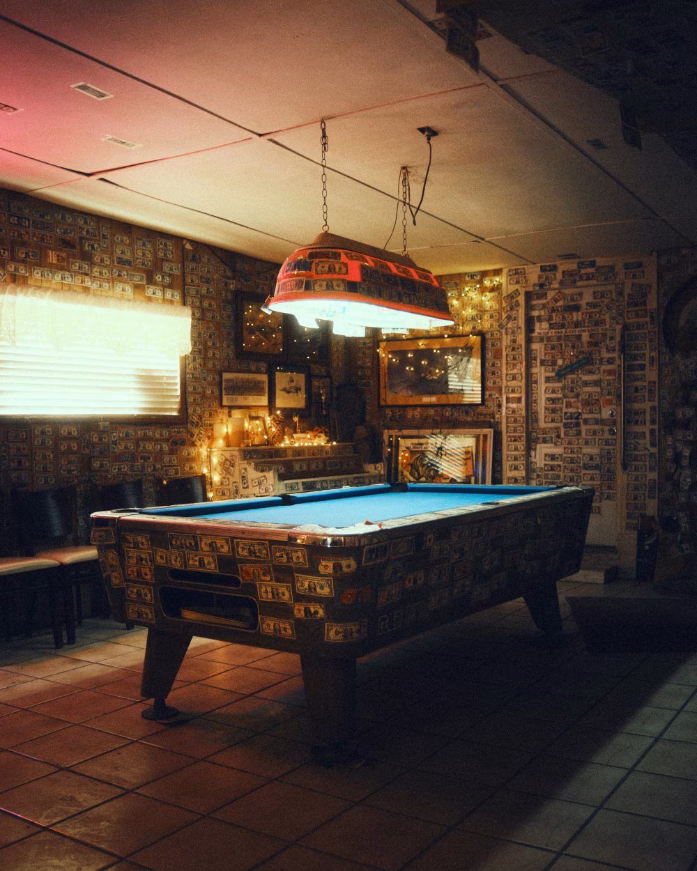 Vintage Room Featuring Decorated Pool Table With Unique Atmosphere