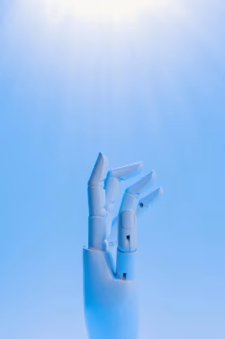 Artificial Robotic Hand Reaching Towards the Bright Sun in Clear Sky