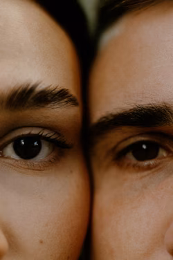 Close-Up Portrait Highlighting Human Eyes and Natural Facial Features
