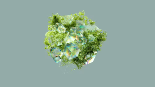 Modern Digital Fusion of Nature and Technology Displayed as Abstract Art
